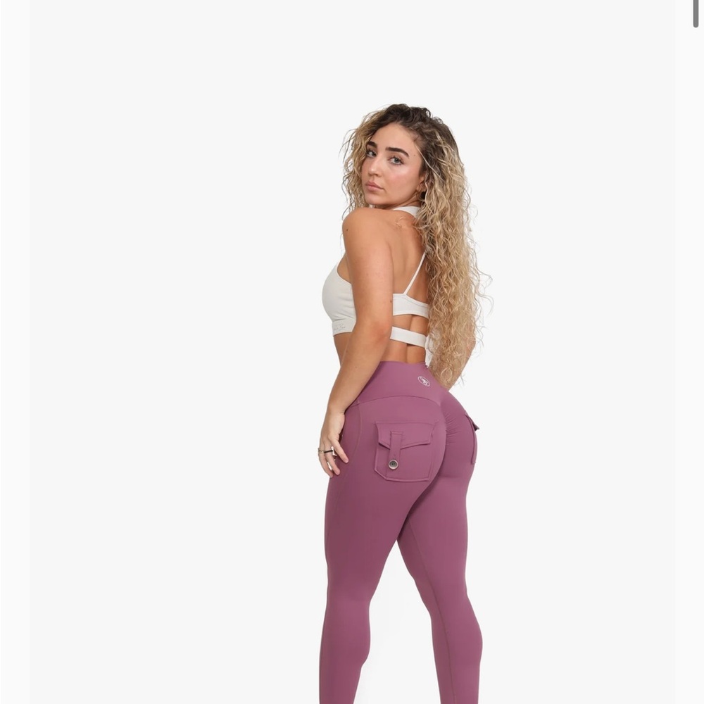 Womens allure the brand plum purple pocket leggings